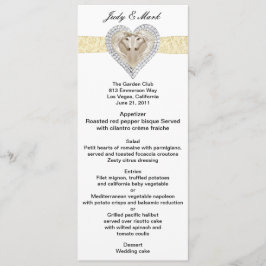 Unicorn Yellow Lace Wedding Menu Kaart