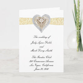 Unicorn Yellow Lace Wedding Program Kaart