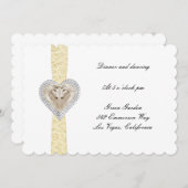 Unicorn Yellow Lace Wedding Reception Kaart (Voorkant / Achterkant)