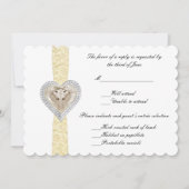 Unicorn Yellow Lace Wedding Response Kaart (Voorkant)