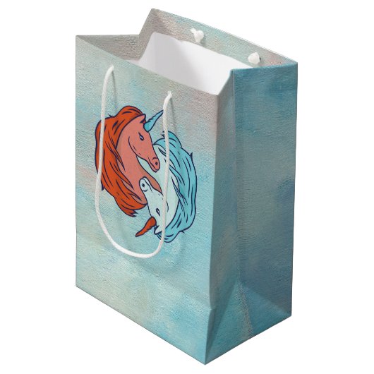 Unicorn Yin Yang Medium Cadeauzakje (Voorkant Gekanteld)