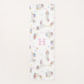 Unicorn yoga grappige glimlach witte whimsical yogamat (Voorkant)
