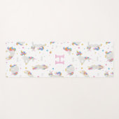 Unicorn yoga grappige glimlach witte whimsical yogamat (Voorkant (horizontaal))