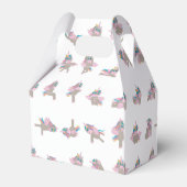 Unicorn Yoga Poses Patroonontwerp Bedankdoosjes (Achterkant)