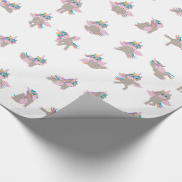 Unicorn Yoga Poses Patroonontwerp Cadeaupapier