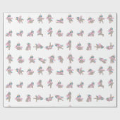 Unicorn Yoga Poses Patroonontwerp Cadeaupapier (Vlak)