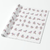 Unicorn Yoga Poses Patroonontwerp Cadeaupapier (Uitgerold)