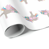 Unicorn Yoga Poses Patroonontwerp Cadeaupapier (Rol Hoek)