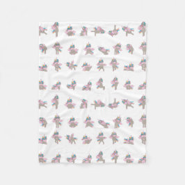 Unicorn Yoga Poses Patroonontwerp Fleece Deken