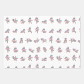 Unicorn Yoga Poses Patroonontwerp Inpakpapier Vel (Voorkant 3)