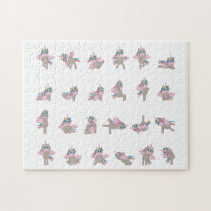 Unicorn Yoga Poses Patroonontwerp Legpuzzel
