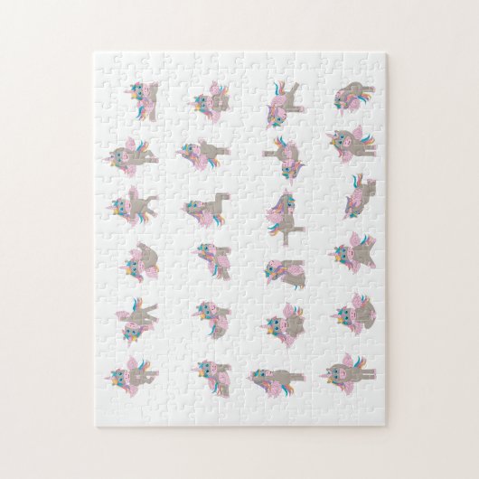 Unicorn Yoga Poses Patroonontwerp Legpuzzel (Verticaal)