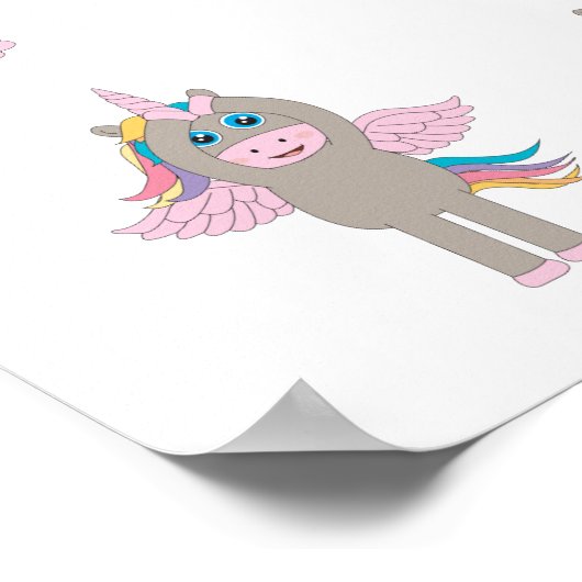 Unicorn Yoga Poses Patroonontwerp Poster (Hoek)