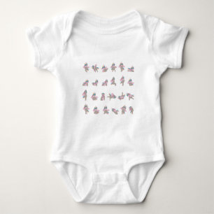 Unicorn Yoga Poses Patroonontwerp Romper