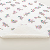 Unicorn Yoga Poses Patroonontwerp Sherpa Deken (3/4)