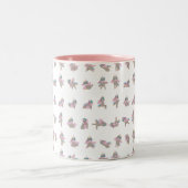 Unicorn Yoga Poses Patroonontwerp Tweekleurige Koffiemok (Center)