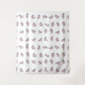 Unicorn Yoga Poses Patroonontwerp Wandkleed (Voorkant)