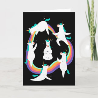 Unicorn Yoga Sun Salutation Poses Rainbow Meme  Kaart