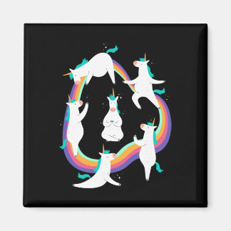 Unicorn Yoga Sun Salutation Poses Rainbow Meme  Magneet