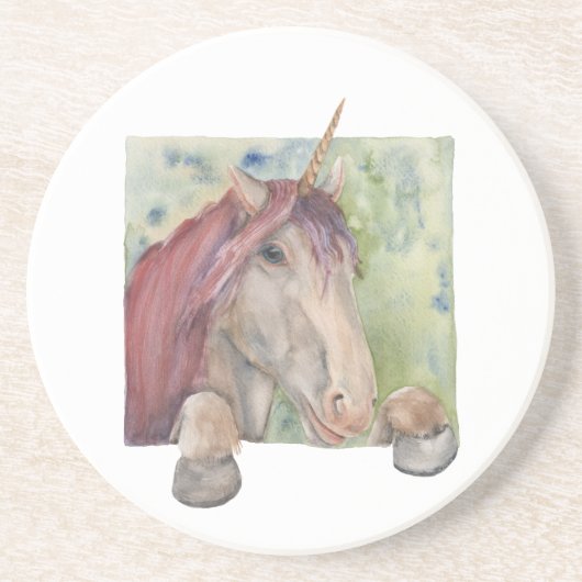 Unicorn Zandsteen Onderzetter (Voorkant)