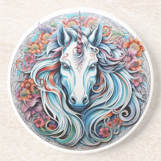 Unicorn Zandsteen Onderzetter (Voorkant)