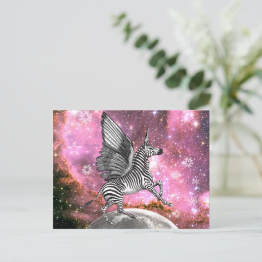 Unicorn Zebra Pegasus Briefkaart (Staand voorkant)