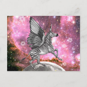 Unicorn Zebra Pegasus Briefkaart