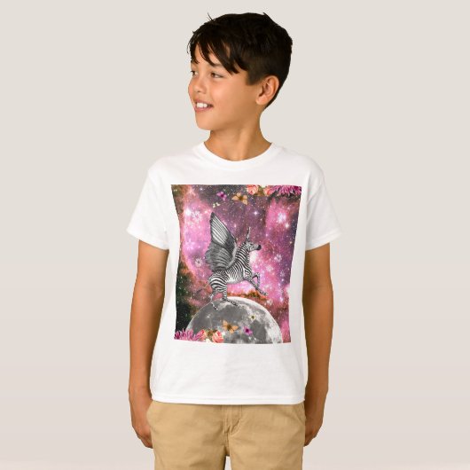 Unicorn Zebra Pegasus T-shirt (Voorkant volledig)