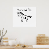 Unicorn zebra poster (Keuken)