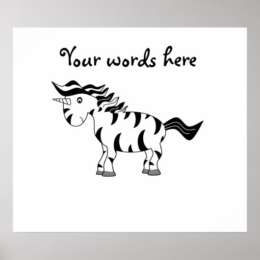 Unicorn zebra poster (Voorkant)