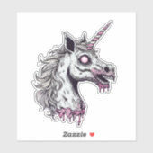 Unicorn Zombie Head Sticker (Vel)
