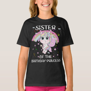 Unicorn Zuster van de Birthday Princess T-shirt