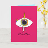 Unicornea - RegenboogUnicorn Wenskaart Kaart (Gele Bloem)