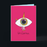 Unicornea - RegenboogUnicorn Wenskaart Kaart<br><div class="desc">Zou je je vriend kunnen "zien"?  Schrijf een nota in plaats daarvan op deze magische unicorn kaart.  Het is een Unicornea!  Of schrijf misschien een bedankje aan je oogarts,  optometrist of opticien. De kaart heeft een contrasterende kleur die gemakkelijk te schrijven is.</div>