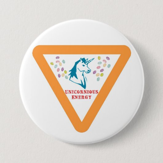 Unicornige Energie Ronde Button 7,6 Cm (Voorkant)
