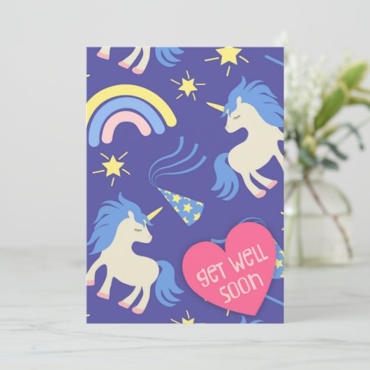 Unicornio feliz aankondiging (Staand voorkant)