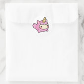 Unicornio Kawaii Ronde Sticker (Tas)