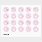 Unicornio rosa ronde sticker (Vel)
