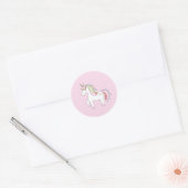 Unicornio rosa ronde sticker (Envelop)