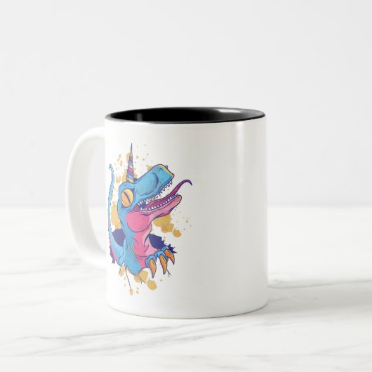 Unicornisaurus Tweekleurige Koffiemok (Voorkant links)