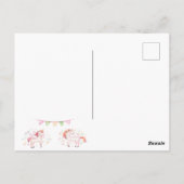 Unicorns 1e verjaardagsfeestje meisjesuitnodiging briefkaart (Achterkant)