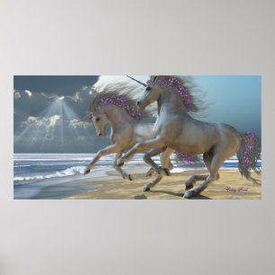 Unicorns afspelen Deel 2 Afdruk Poster