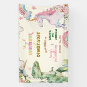 Unicorns and Dinosaurs Joint Sibling Welcome Sign Spandoek (Verticaal)