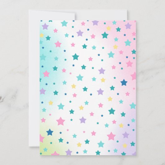 Unicorns and Dragons Birthday Invitation Magical Kaart (Achterkant)