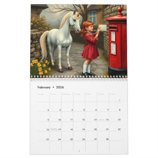 Unicorns and Maidens Calendar Kalender (Feb 2026)