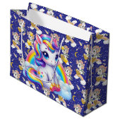 Unicorns and Rainbows  Groot Cadeauzakje (Voorkant Gekanteld)