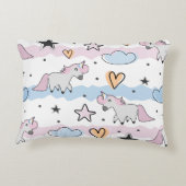 Unicorns and stars pattern accent kussen (Achterkant)