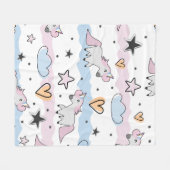 Unicorns and stars pattern fleece deken (Voorkant (Horizontaal))