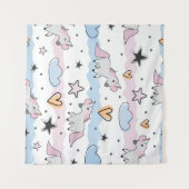 Unicorns and stars pattern wandkleed (Voorkant (horizontaal))