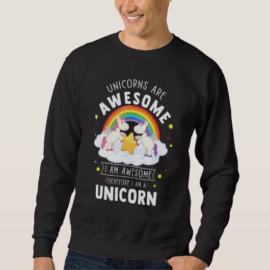 Unicorns Are Awesome I'm A Unicorn   Rainbow Trui (Voorkant)